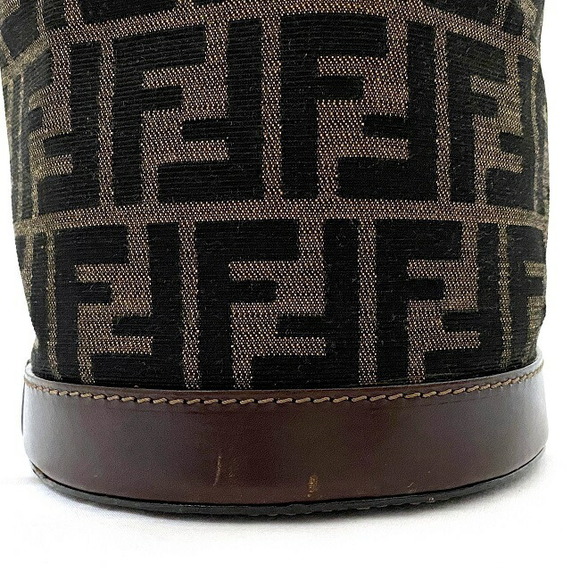 Fendi Bucket Bag Canvas Leather Drawstring Khaki Brown - Picture 6 of 10